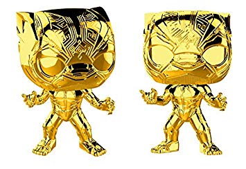 Funko Pop Marvel Studio's 10th Anniversary-Black Panther (Chrome) Collectible Figure, Gold