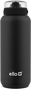 Ello Cooper Vacuum Insulated Stainless Steel Water Bottle, 32oz, Black
