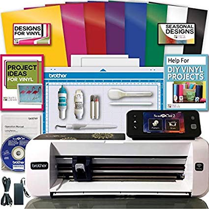 Brother ScanNCut 2 Scan n Cut Machine Rainbow Vinyl Transfer Paper Hook Designs