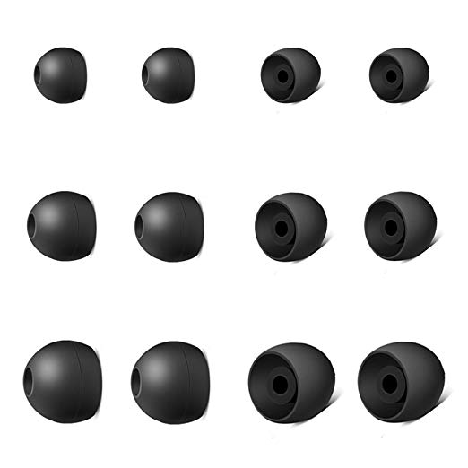12 Pieces for Samsung Earbud Covers Teemade Silicone Tips Replacement Ear Gels Buds for Samsung S8 AKG Earbuds (Black)