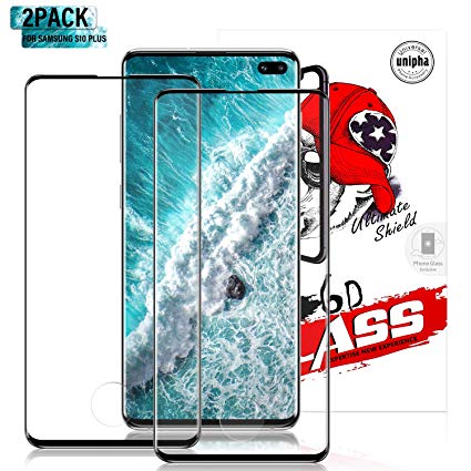 Gozhu [2-Pack] for Galaxy S10 Plus Screen Protector Tempered Glass,[Anti-Fingerprint][No-Bubble][Scratch-Resistant] Glass Screen Protector for Samsung Galaxy S10 Plus