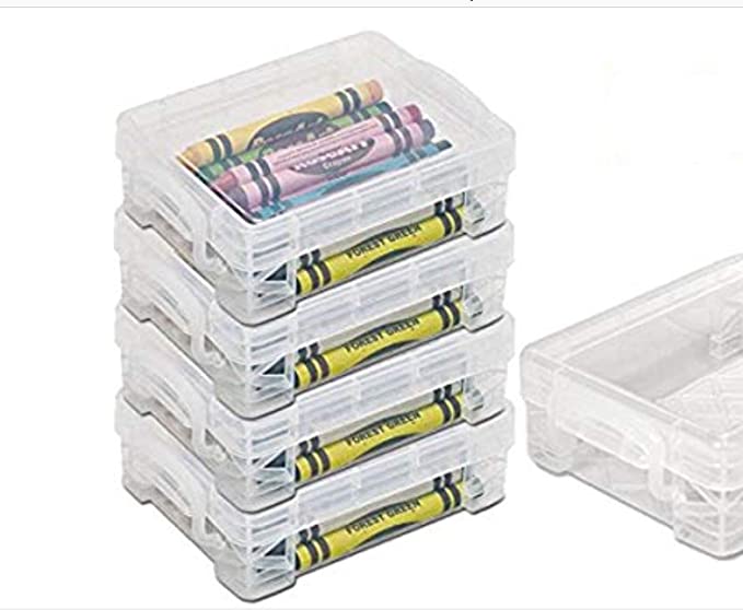 Stackable Crayon Box - Clear (4 Pack)