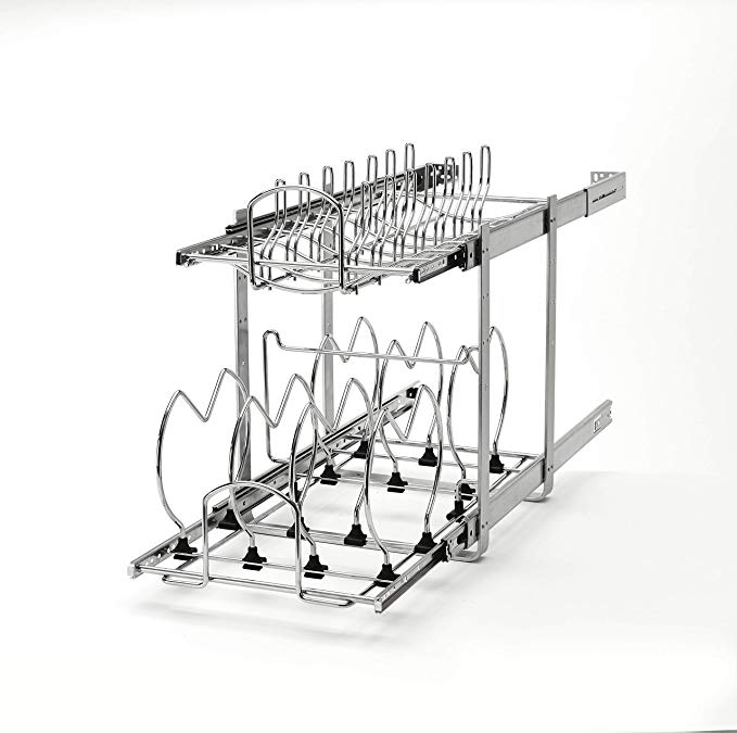 Rev-A-Shelf - 5CW2-1222-CR - 12 in. Pull-Out 2-Tier Base Cabinet Cookware Organizer