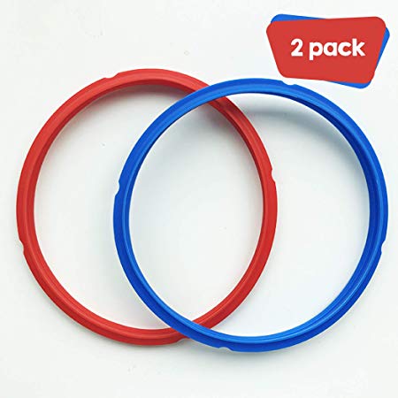SISS Silicone Sealing Ring Fits 5 or 6 Qt Models, Red, Blue, Sweet and Savory, Food-Grade Gasket, Replacement Accessory, Pack of 2 Pressure Cooker Accessories