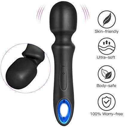 UTIMI Wand Massager G Spot Vibrators Waterproof Dildos Clitoral Stimulator USB Rechargeable Neck and Shoulder Massager Stick Sex Toys for Women and Men,7.8",5.11oz
