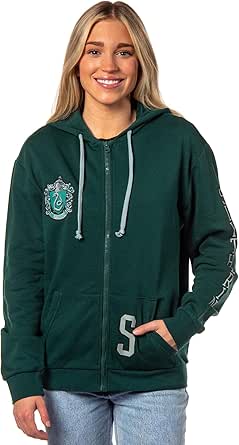 Bioworld Harry Potter Womens Hogwarts Alumni House Crest Lightweight Zip-Up Hoodie