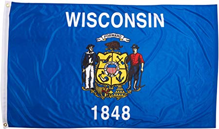 Online Stores Wisconsin Superknit Polyester Flag, 3 by 5-Feet