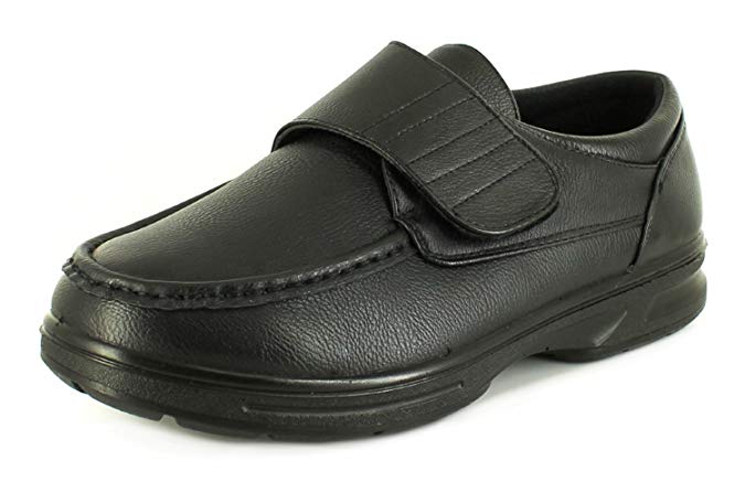 Dr Keller Mens/Gents Black Tony Touch Fastening Casual Shoes - Black - UK SIZES 6-12