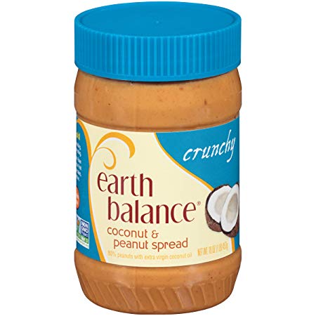 Earth Balance Gluten Free Vegan Peanut Butter, Crunchy Coconut, 16 Ounce
