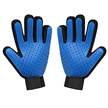 Pet Grooming Glove Brush Mitt, Pet Hair Remover for Massage Petting Bathing, Gentle Deshedding Brush Gloves Tool for Dogs Cats Horses, 1 Pair