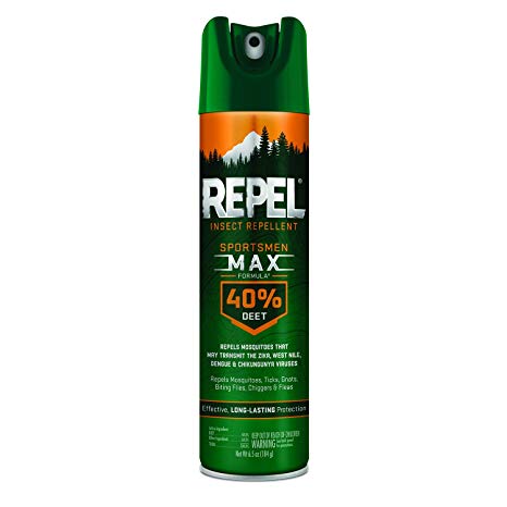 REPEL Sportsmen Max Insect Repellent 6.5-oz Aerosol 40% DEET, 12-PK