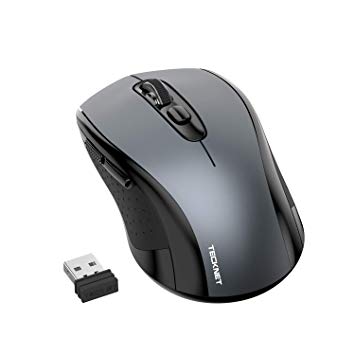 TeckNet Wireless Mouse, 2.4G Cordless Mice with Nano Receiver, 2000DPI 3 Adjustable Levels, Ergonomic Computer Mouse for Windows XP, Vista, Win7, Win8, Win8.1, Win10, MAC