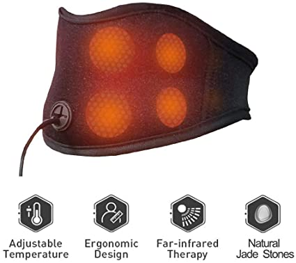 Heating Neck Support Brace for Pain,UTK Far Infrared Neck Heating Pad,8 Natural Jade Stones, CE Certification Smart Controller,3 Temp Setting&Auto-shut,Memory Function, EMF Free