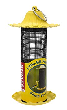 Stokes Select Little-Bit Feeders Finch Bird Feeder with Metal Roof, Yellow.6 lb Seed Capacity (2 Pack)