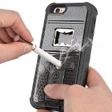 iPhone 6s Case ZVE Multifunctional Cigarette Lighter Cover for iPhone 66s Built-in Cigarette Lighterbottle Opener Camera Stable Tripod Case Black