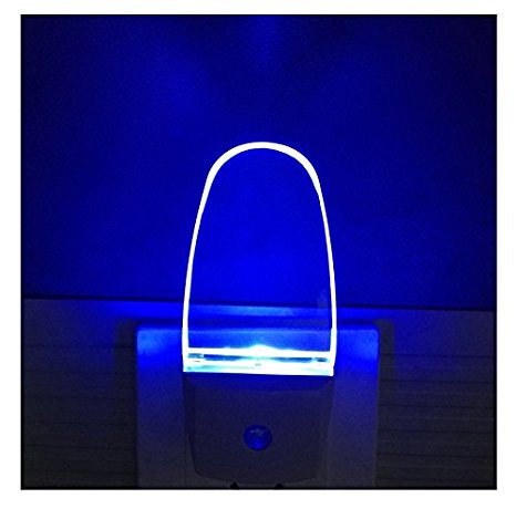 Greenic 0.5W Plug In Light Sensor LED Blue Night Light for Bathroom, Kitchen, Hallway 2 Pack