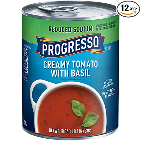 Progresso Heart Healthy Soup, Creamy Tomato Basil, 19 oz, 12 Pack