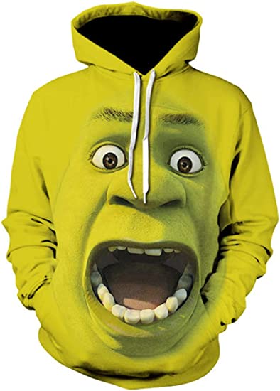 FLYCHEN Men Cartoon Hoodie 3D Printed Sweatshirt Hooded Pullover