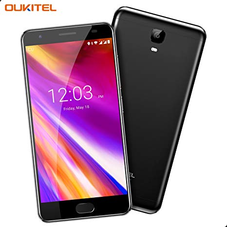 Unlocked Cell Phones, Oukitel OK6000 Plus 6080mAh Big Battery Smartphone 5.5" Full HD Dual SIM Android 7.0 Octa Core 4GB RAM 64GB ROM Mobile Phone 9/2A Quick Charge Fingerprint OTG-Black