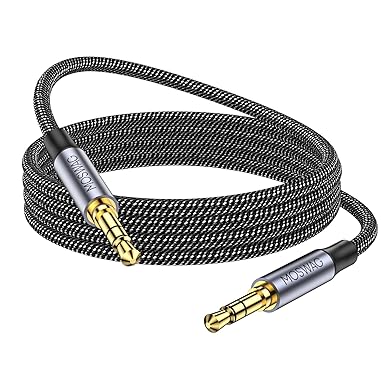 MOSWAG 16.4FT/5M 3.5mm Aux Cord to 3.5mm Audio Aux Jack Cable Male to Male Aux Cable Nylon Braided Stereo Jack Cord for Phones,Headphones,Speakers,Tablets,PCs,Music Players and More