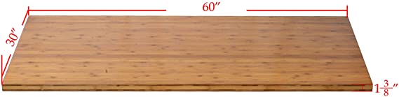 Home Soft Things Boonliving Eco-Friendly Natural Bamboo Tabletop, Parallel Pressure, 30" x 60" x 1.375"