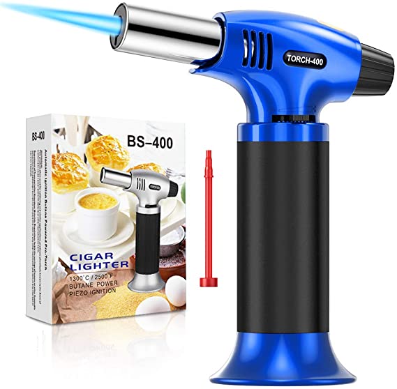 KIMILAR Butane Torch Lighters, Refillable Kitchen Culinary Torch Mini Cooking Blow Torch with Safety Lock & Adjustable Flame for BBQ, Creme Brulee, Baking, DIY Soldering (Butane Gas not Included)