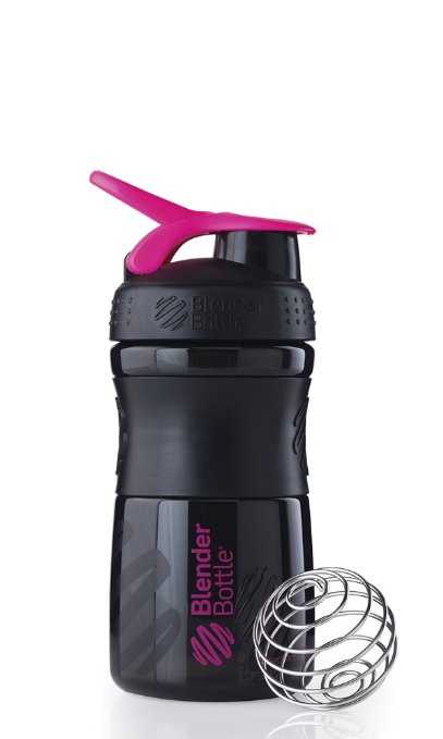 BlenderBottle SportMixer 20-ounce, Black/Pink