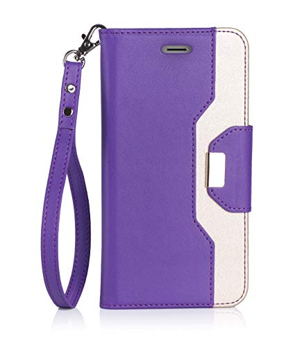 ProCase iPhone 8 iPhone 7 Wallet Case, Stylish Folio Flip Card Case Stand Cover for Apple iPhone 7 / iPhone 8, with Kickstand Card Holder -Purple