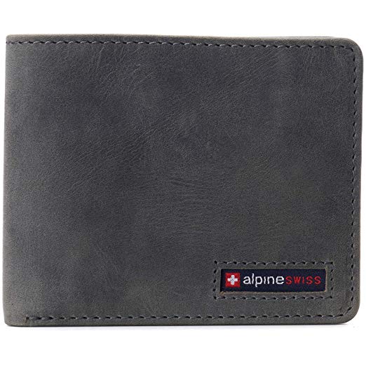 Alpine Swiss RFID Connor Passcase Bifold Wallet For Men Leather