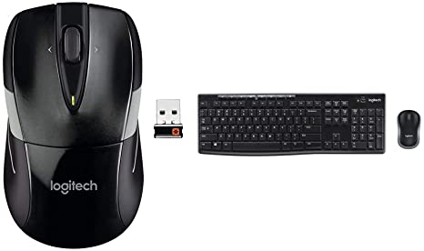 Logitech M525 Wireless Mouse, Black/Gray & MK270 Wireless Keyboard and Mouse Combo - Keyboard and Mouse Included, Long Battery Life