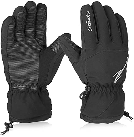 HiCool Winter Ski Gloves for Men Women Double Layer Thicken Warm Snowboard Waterproof Cold Weather Outdoor Gloves