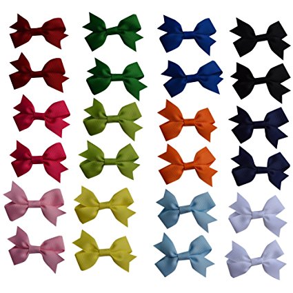 Bzybel 24pcs Baby Girls Boutique 2" Grosgrain Ribbon Hair Bows Clips With Alligator Clips¡­