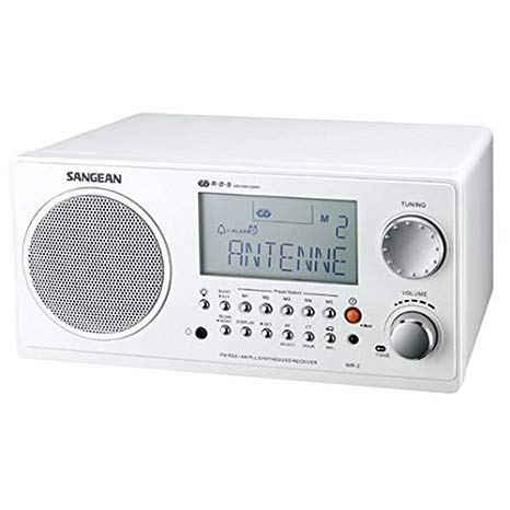 Sangean WR-2WH FM-RBDS AM Wooden Cabinet Digital Tuning Radio (White)
