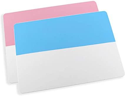 Hanobo 2-Pack A3 Large Reusable Silicone Mat for Resin Jewelry Casting Molds Mat, Multi-Purpose Nonstick Nonskid Heat-Resistant Food Grade Silicone Placemat, Blue, Pink(15.7" x 11.7")