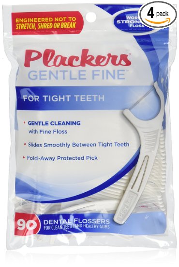 Plackers gentle fine dental flossers - 90 Ea (Pack of 4)