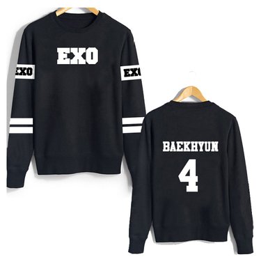 YKC Kpop EXO All the Members Varsity Unisex Sweatshirt Black