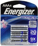 ENERGIZER L92 ULTIMATE LITHIUM 4 AAA ON CARD