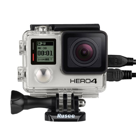 Rusee Open Side Skeleton Protective Housing Case with LCD Touch BacPac Backdoor For GoPro Hero 4, Hero 4 Black, Hero 3
