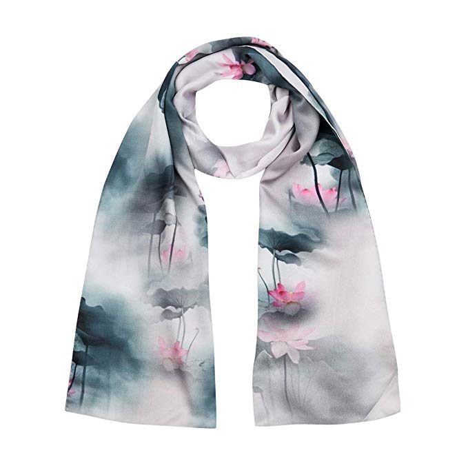 Harssidanzar Womens 100% Mulberry Silk Scarf Fashion Sunscreen Shawls Wraps