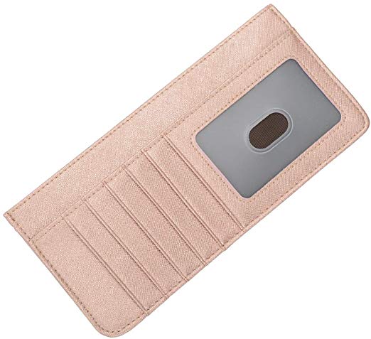 Women's Credit Card Wallet Slim Long Card Wallet Holder with Zipper Pocket for Cash, Coin, Receipt, ID Card