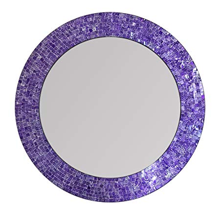 DecorShore 24" Mosaic Wall Mirror in Ultra Violet - Purple Decorative Wall Mirror (Ultra Violet)