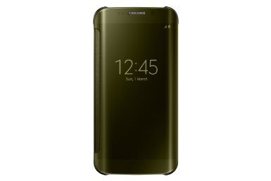Samsung S-View Flip Cover for Samsung Galaxy S 6 Edge - Retail Packaging - Clear Gold/Gold