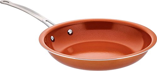 Copper Frying Pan Ceramic Non-Stick w/ Induction Bottom Oven Safe Stainless Steel Handle & Dishwasher Safe
