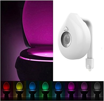 Goldmore Toilet Night Light Motion Sensor LED 2016 New Arrival - 8 Color for Washroom Bathroom