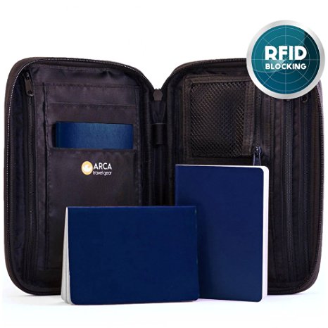 Passport Holder & Travel Document Organizer with Rfid Blocking Perfect Wallet To Fit Your Kindle,Tickets, Boarding Passes and more   3 Bonuses: Shoulder Strap, Earphone Case & E-Book