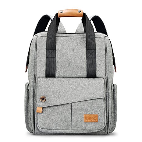 Diaper Bag Backpack Travel Multi-Function - Durable Unisex Large Capacity Changing Bag Insulated Pockets Stylish Smart Organizer for Mom Dad 17 Pockets Nylon (Gray)