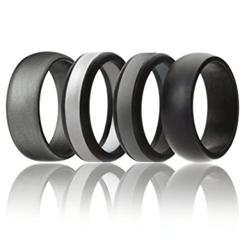 Silicone Wedding Ring For Men By SOLEED Rings (Power X Series), 8mm Safe and Sturdy Silicone Rubber Wedding Band