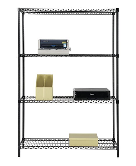 Excel ES-481872P NSF Certified All Purpose 4-Tier Shelving, 48 x 72 x 18-Inch, Black