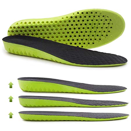 Ailaka Elastic Shock Absorbing Height Increasing Sports Shoe Insoles/Inserts, Soft Breathable Honeycomb Orthotic Replacement Insoles for Men and Women