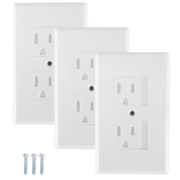 Mommys Helper - Safe Plate Electrical Outlet Covers Standard White - 3 Pk